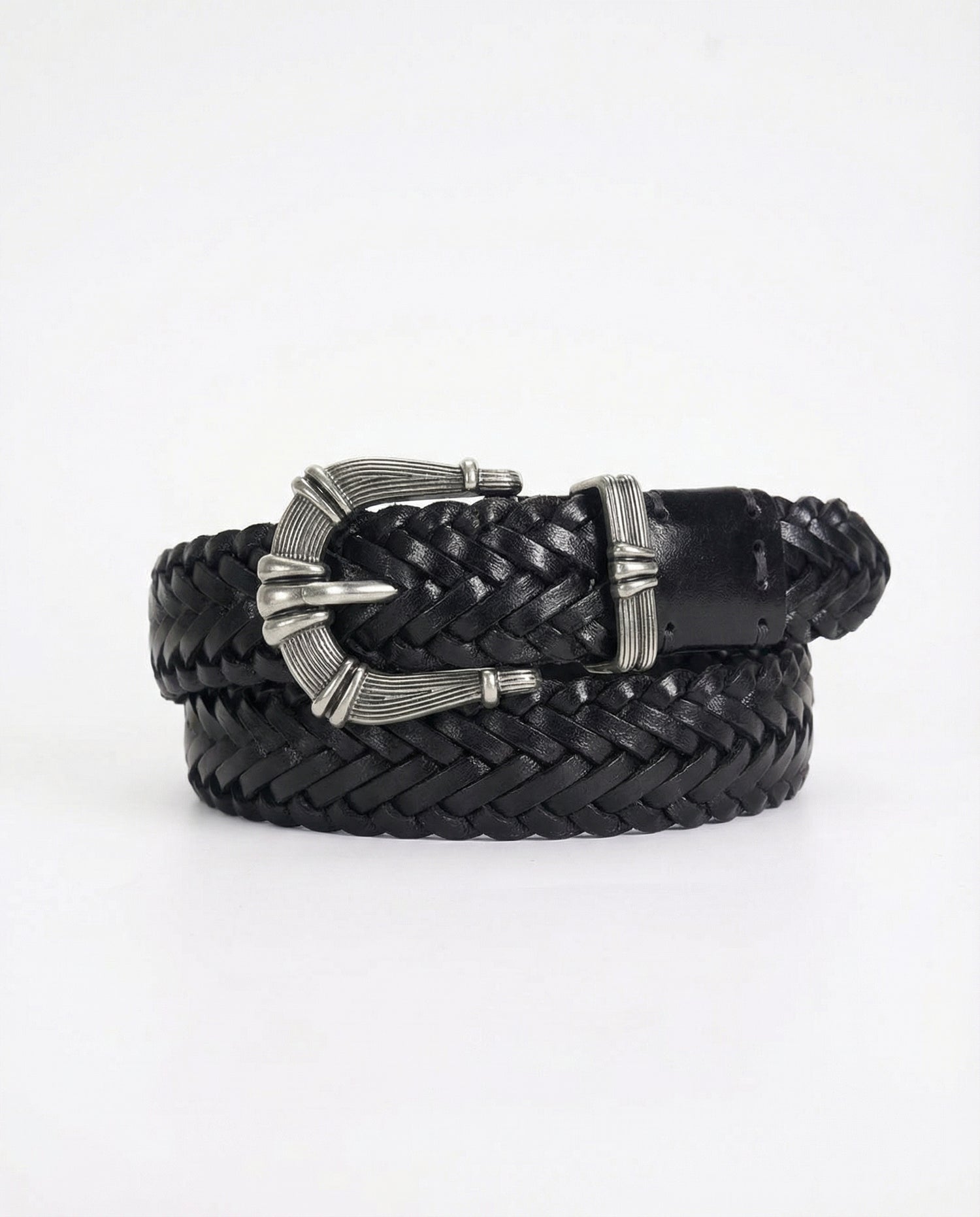 Avant-Garde Vintage Braided Cowhide Leather Belt 