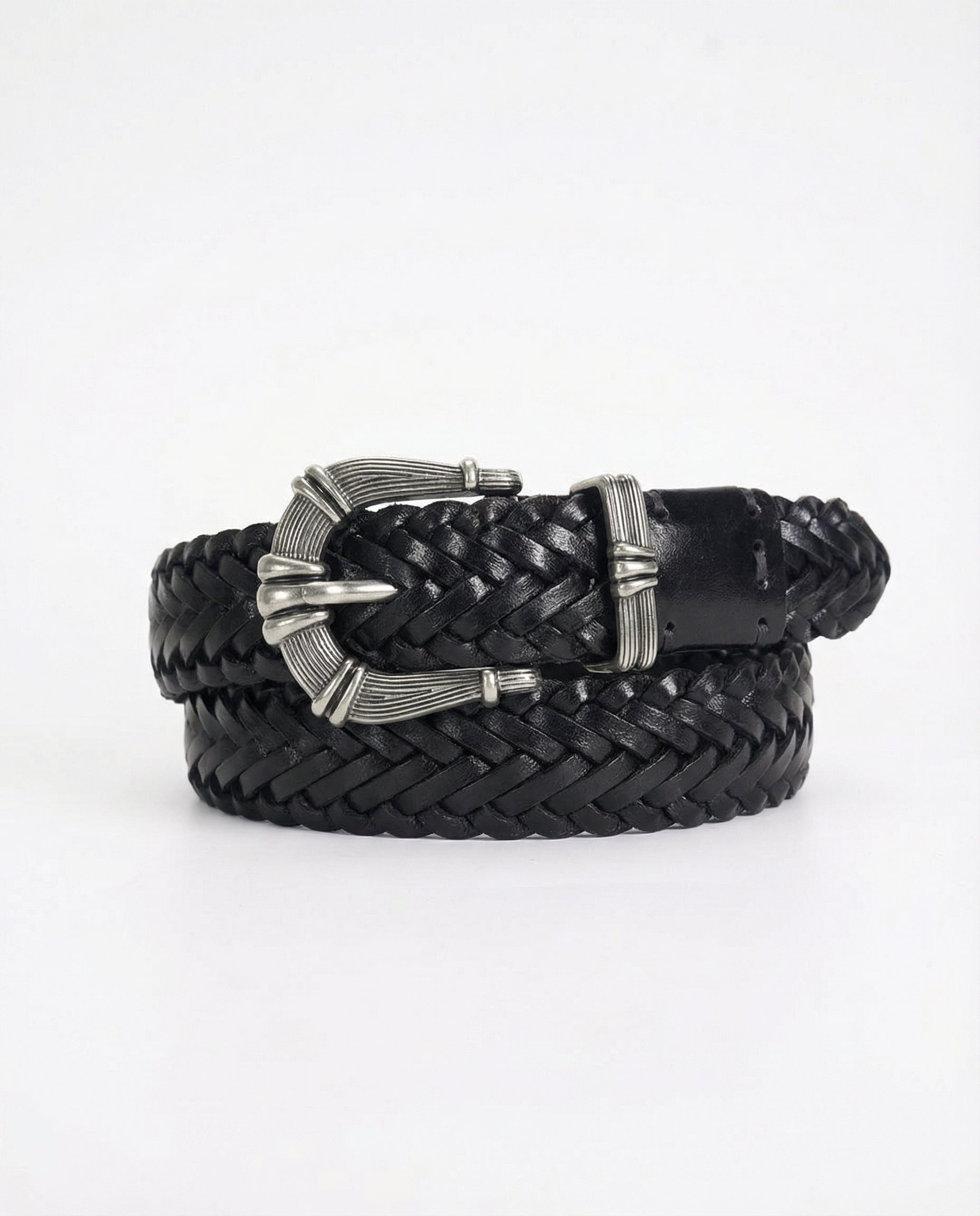 Avant-Garde Vintage Braided Cowhide Leather Belt 