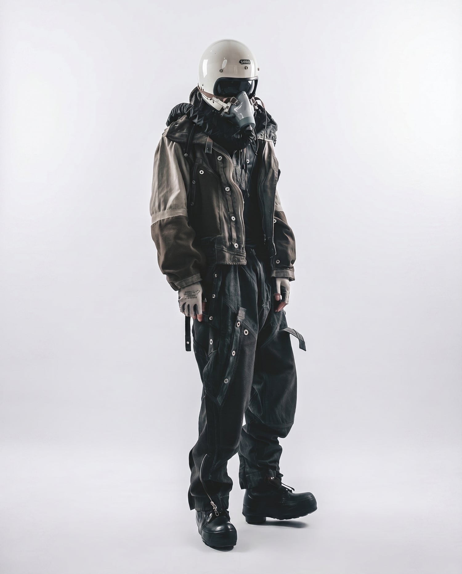 Wasteland Distressed Cotton Canvas Paneled Jacket 