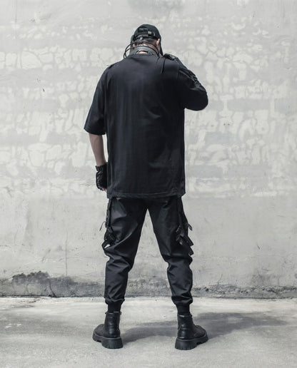 Street Oversized Multi-Zipper Cotton T-Shirt 