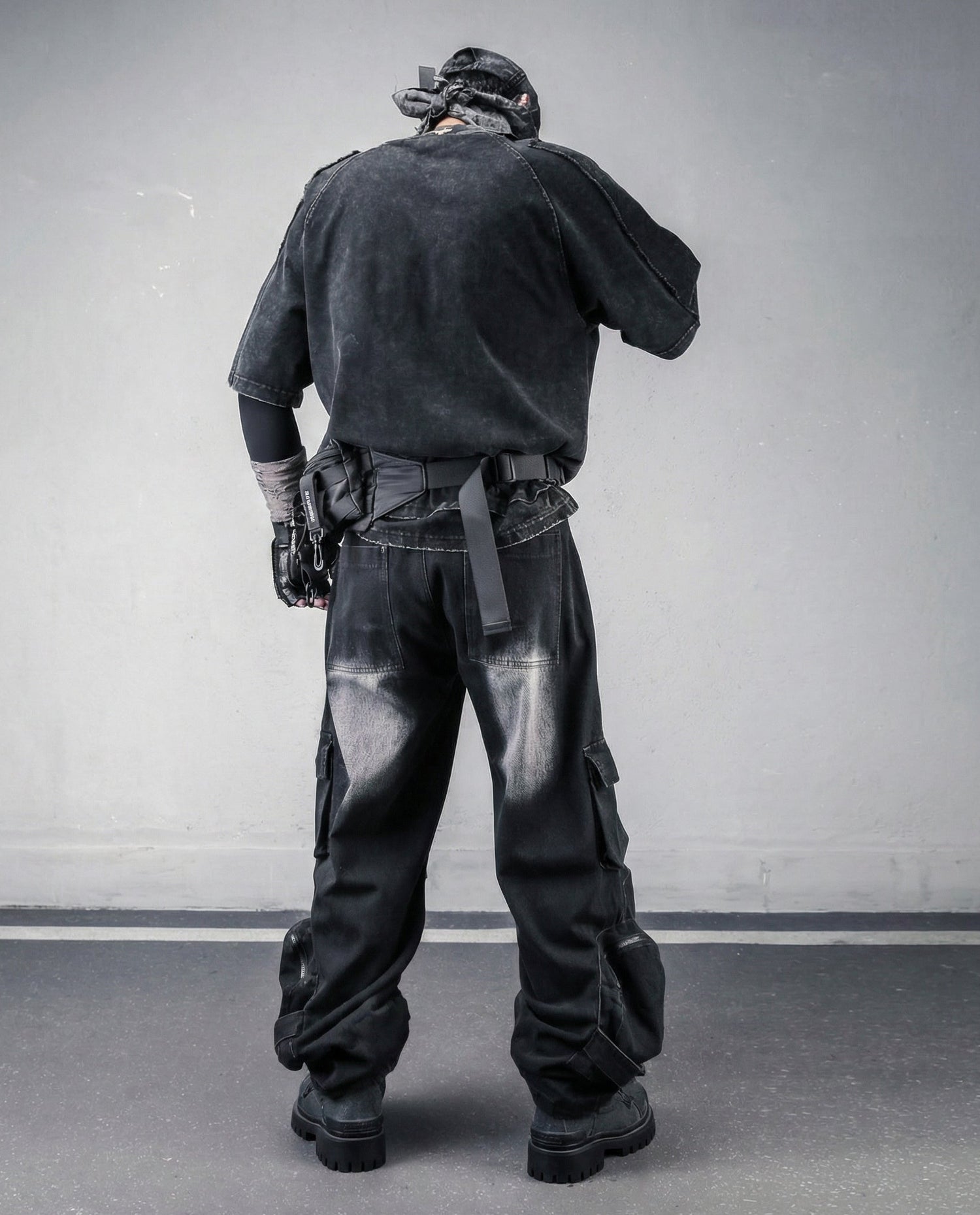 Techwear Oversized Distressed Cotton T-Shirt 