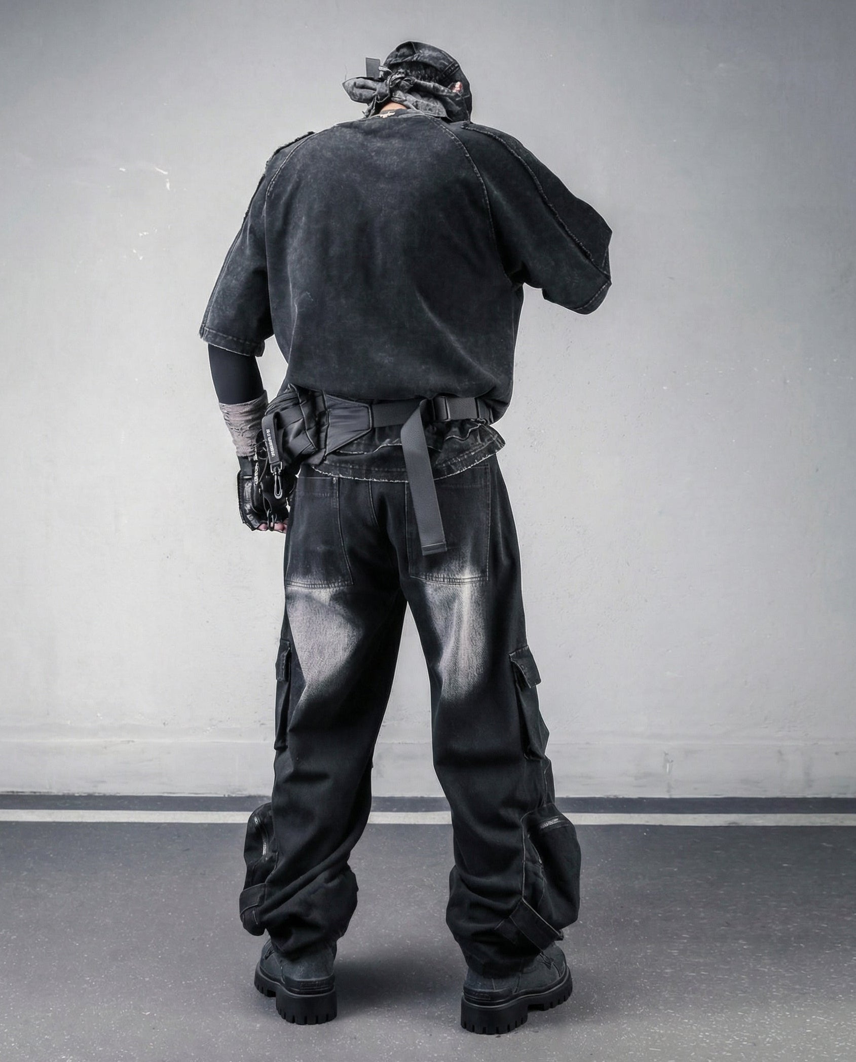 Techwear Oversized Distressed Cotton T-Shirt 