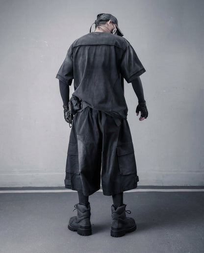 Oversized Distressed Cotton T-Shirt - Urban Techwear