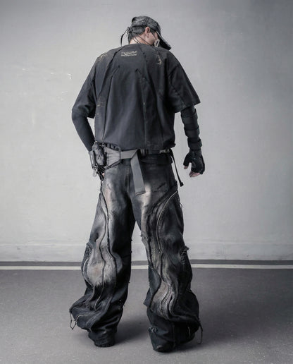 Streetwear Distressed Asymmetrical Cotton T-Shirt