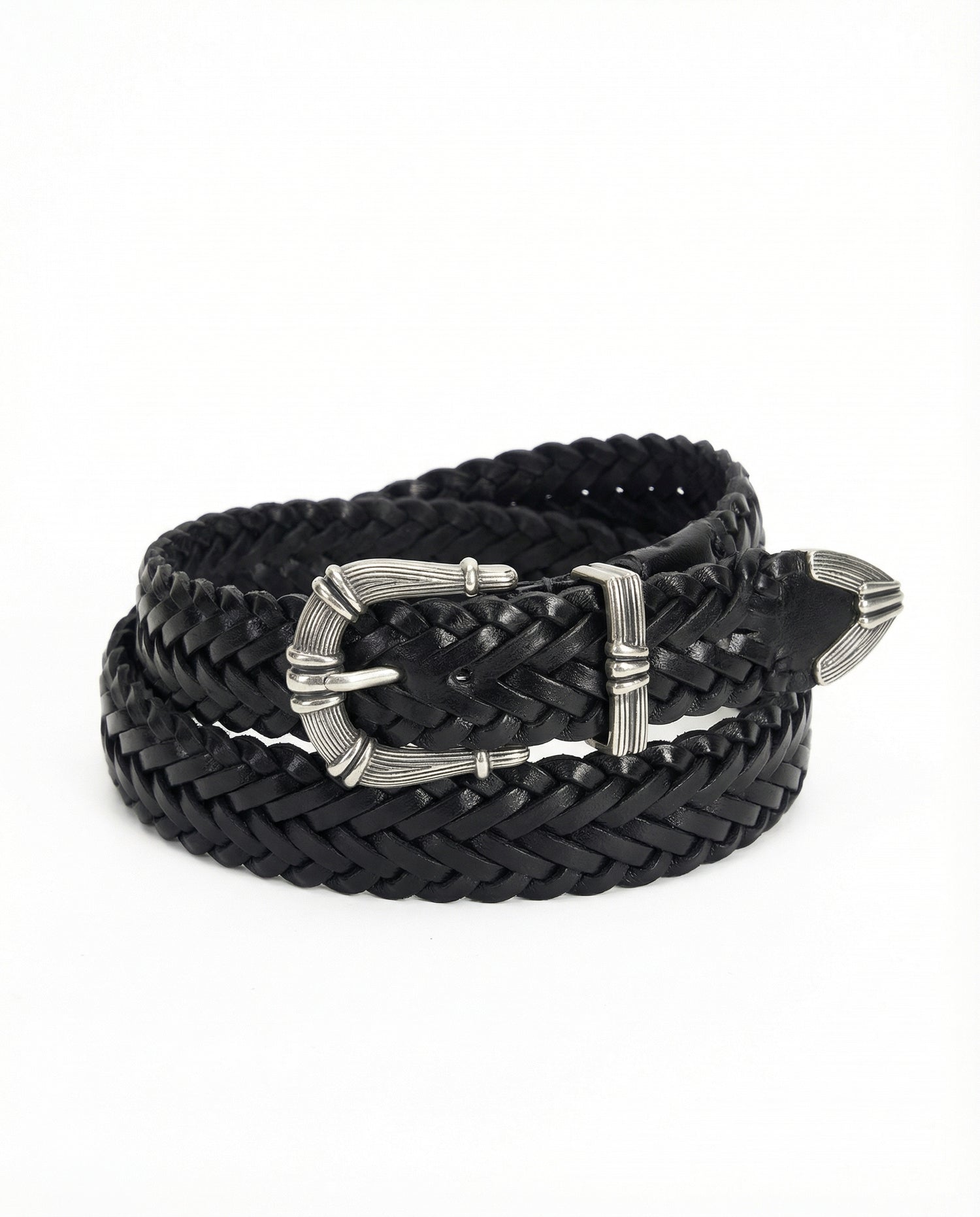Avant-Garde Vintage Braided Cowhide Leather Belt 