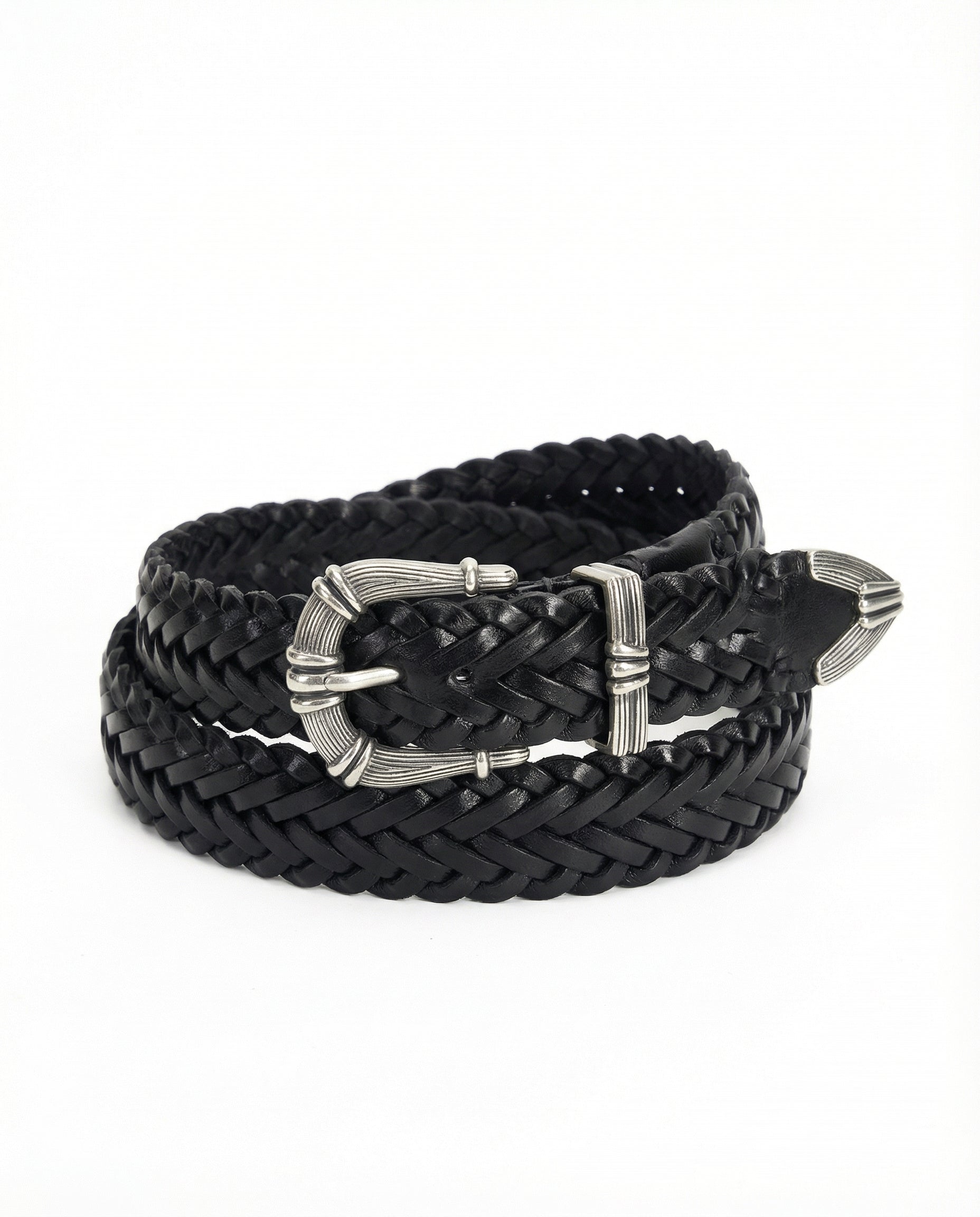 Avant-Garde Vintage Braided Cowhide Leather Belt 