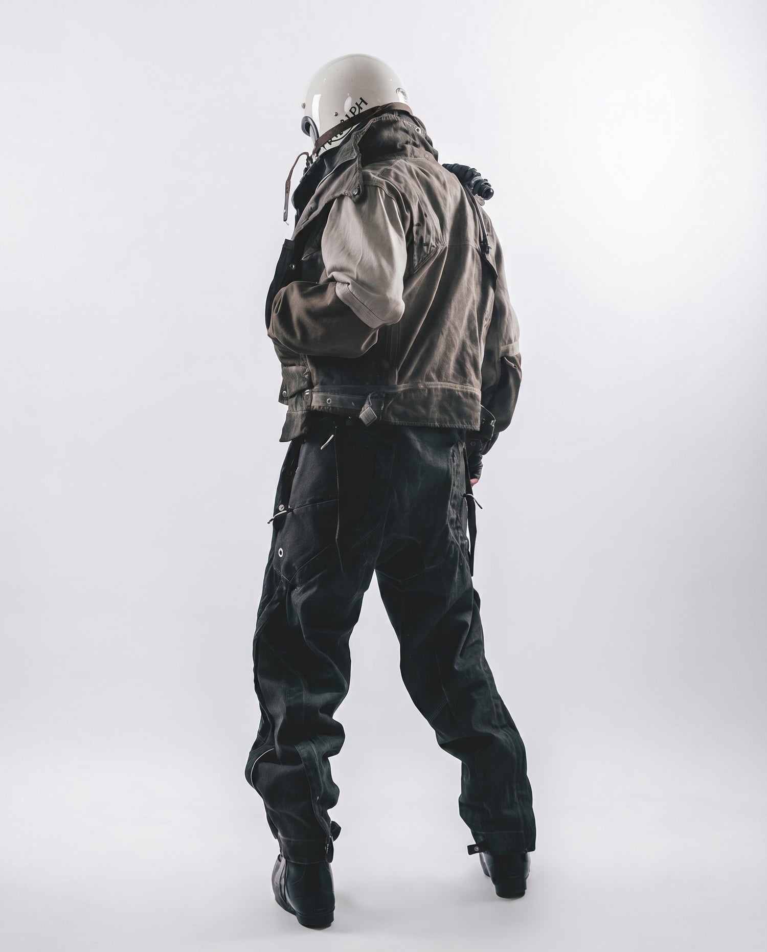 Wasteland Distressed Cotton Canvas Paneled Jacket 