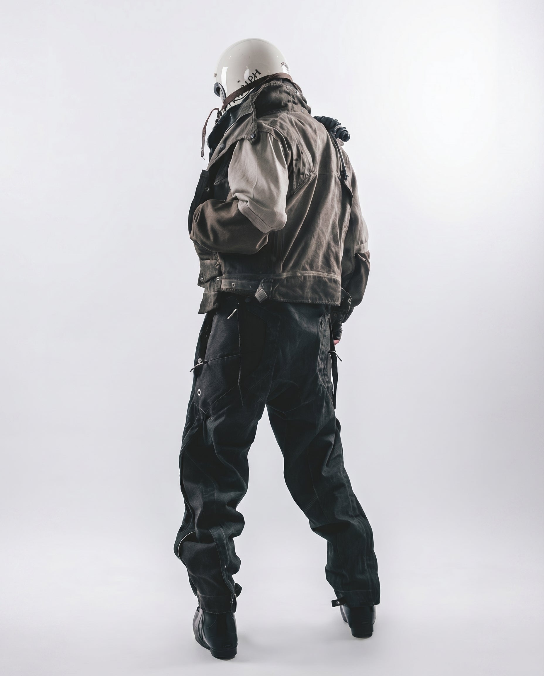 Wasteland Distressed Cotton Canvas Paneled Jacket 