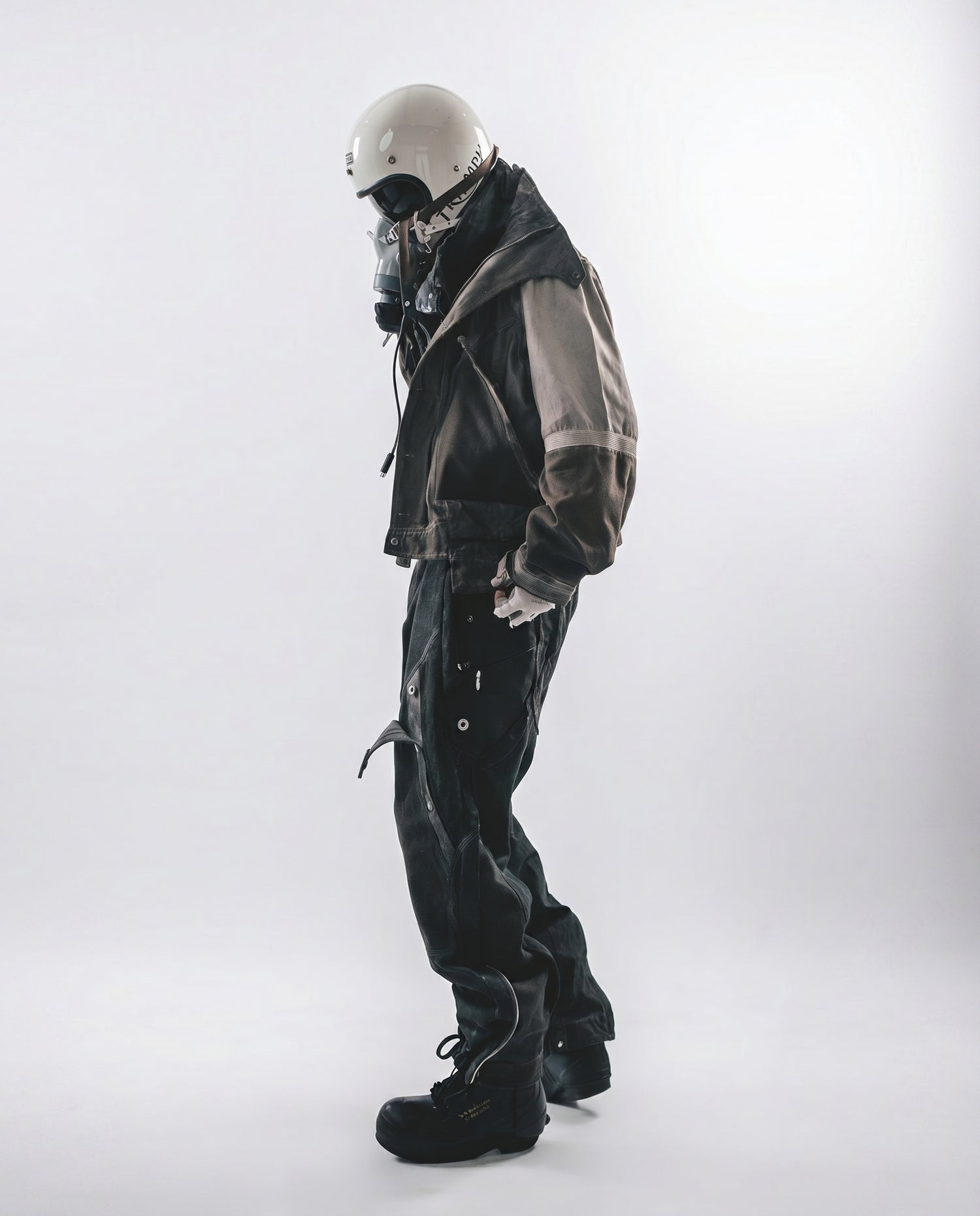 Wasteland Distressed Cotton Canvas Paneled Jacket 