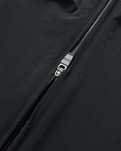 Techwear Laminated Zipper Black Cargo Pants