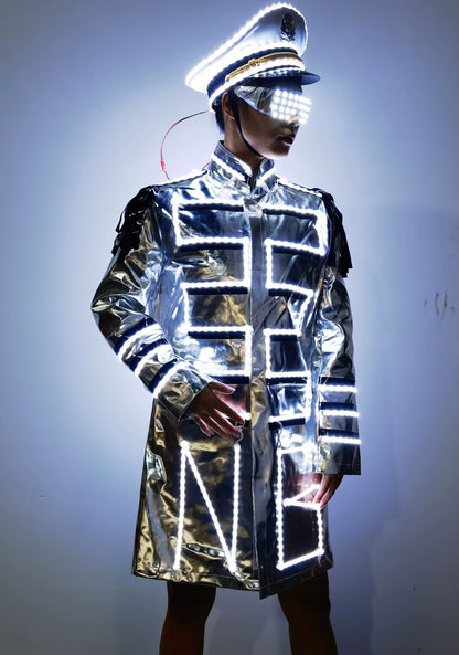 Rave Clothing Led Dj Performance Light-up Costume（Hat And Clothing）