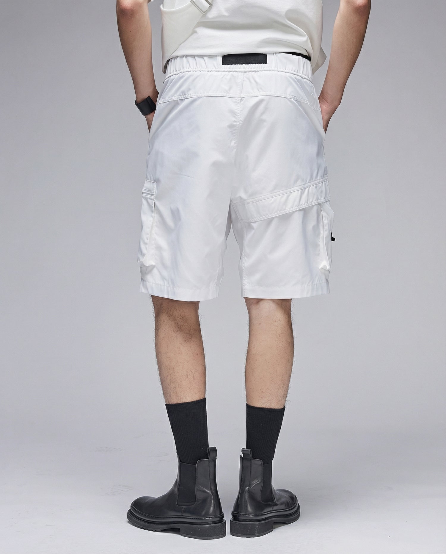  Techwear Water-Repellent Belted Cargo Shorts 