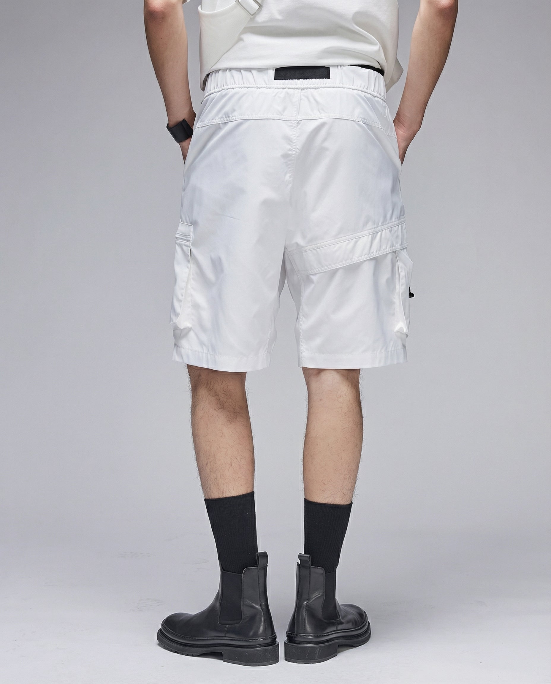  Techwear Water-Repellent Belted Cargo Shorts 