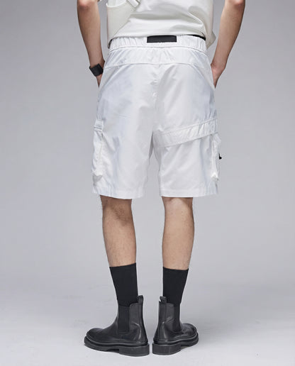  Techwear Water-Repellent Belted Cargo Shorts 