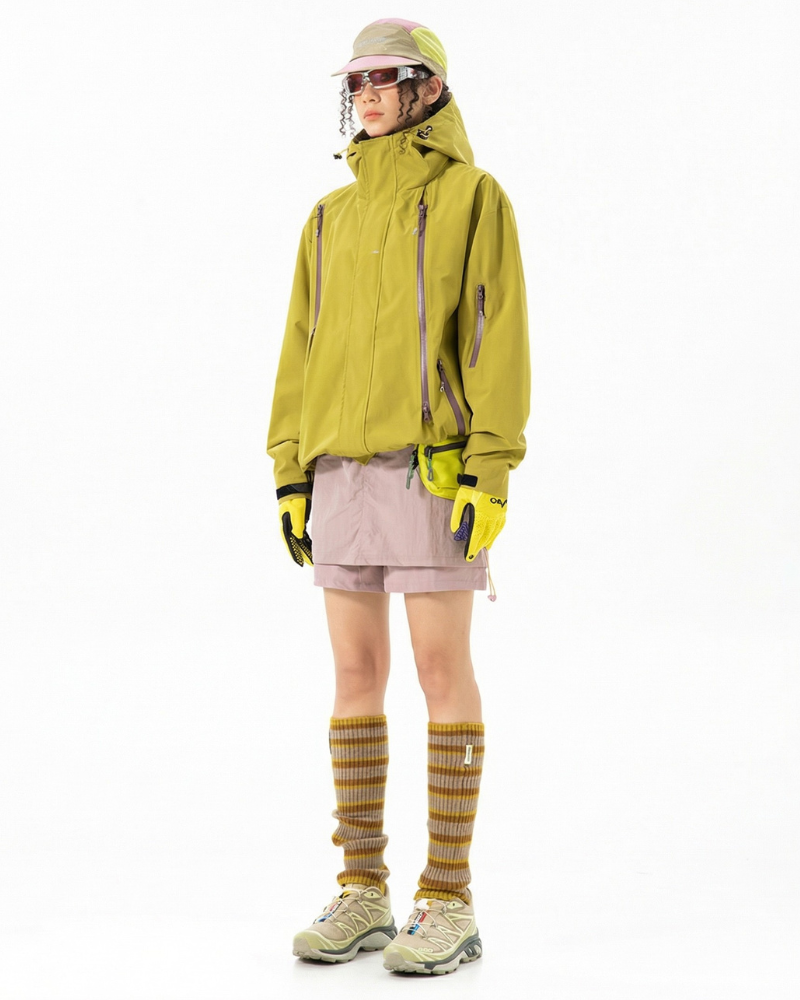 Gorpcore Water-Resistant Unisex Hooded Hardshell Jacket