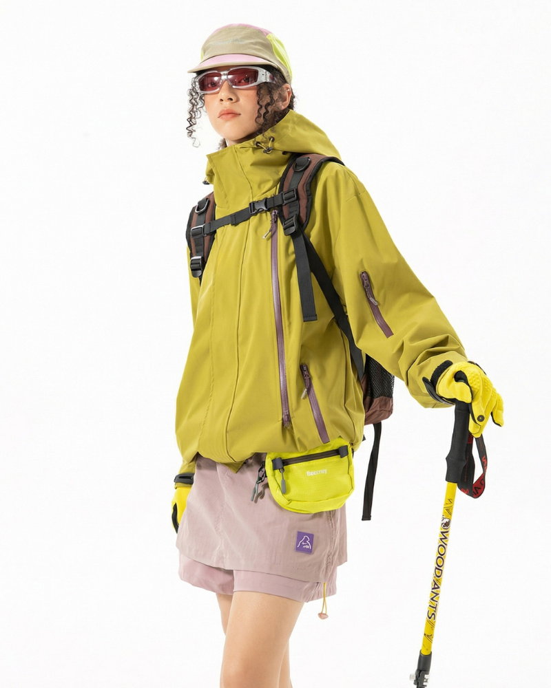 Gorpcore Water-Resistant Unisex Hooded Hardshell Jacket