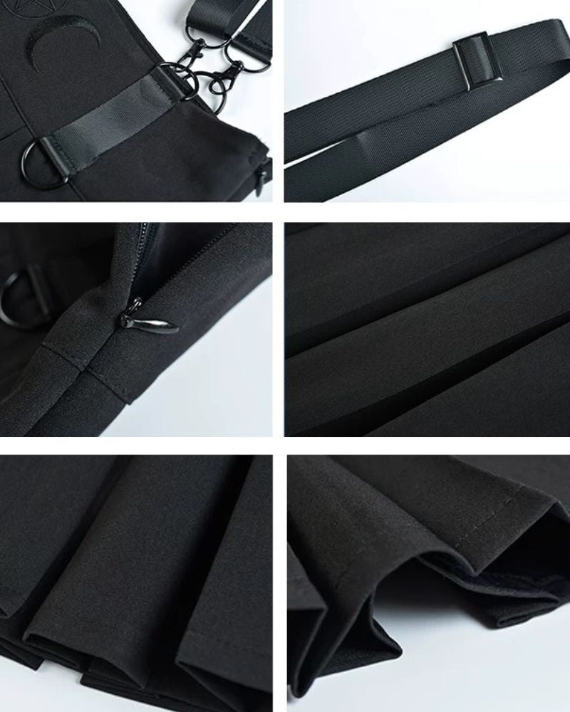 JK Style Pleated Suspender Skirt