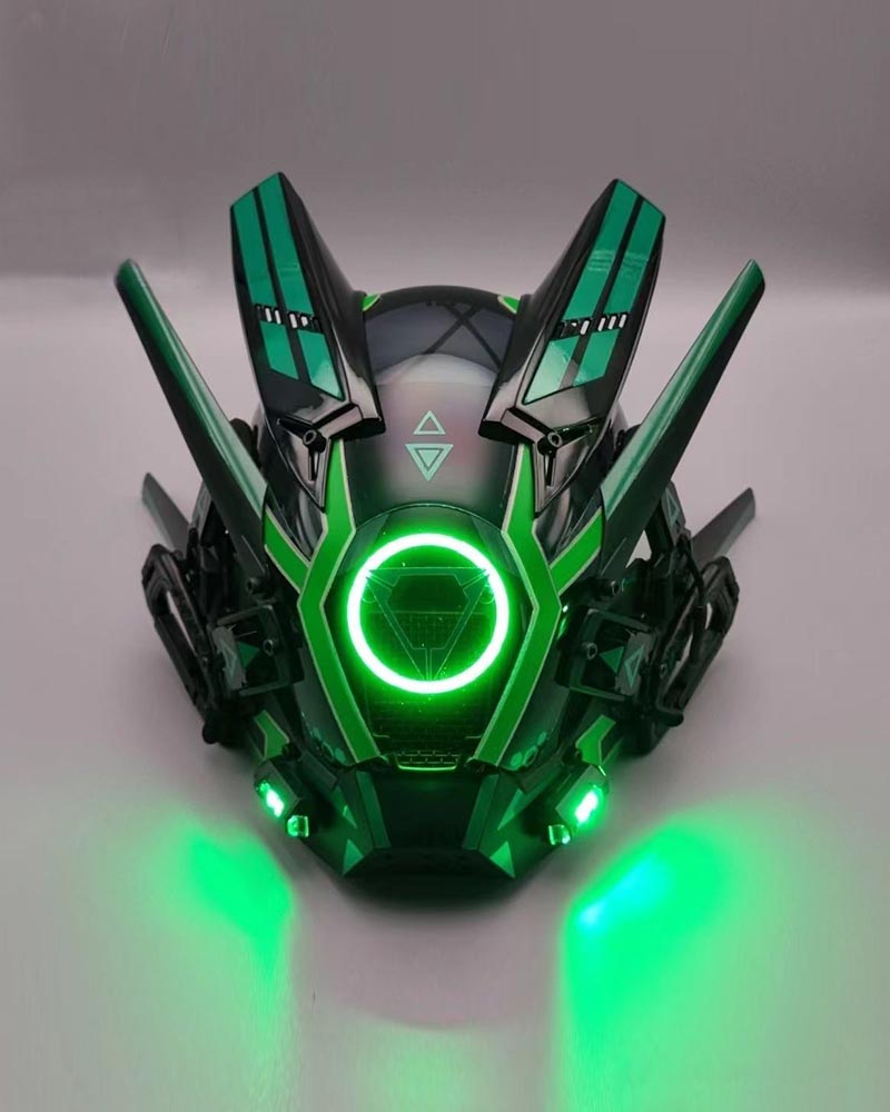 Iron Blood Warrior LED Cyberpunk Helmet Mask(LEDs available in 6 colors)