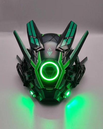 Iron Blood Warrior LED Cyberpunk Helmet Mask(LEDs available in 6 colors)