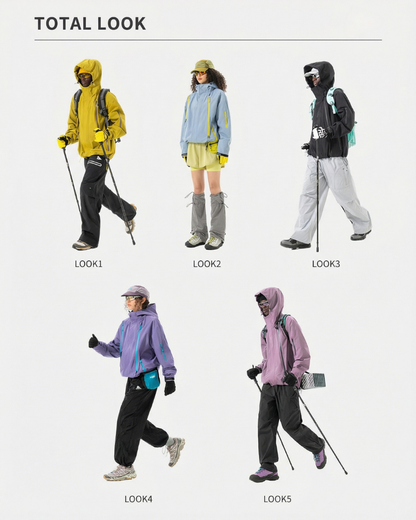 Gorpcore Water-Resistant Unisex Hooded Hardshell Jacket