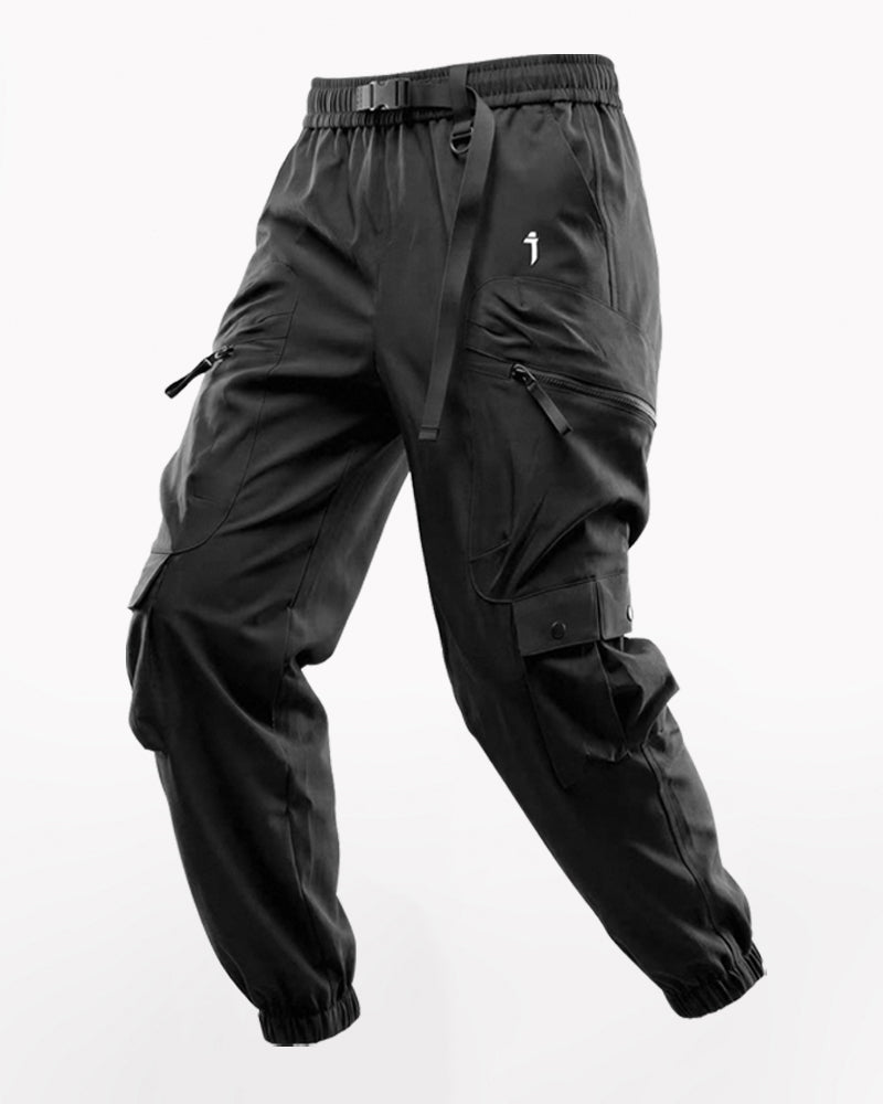 Unisex Black Samurai Multi-Pocket Cargo Pants