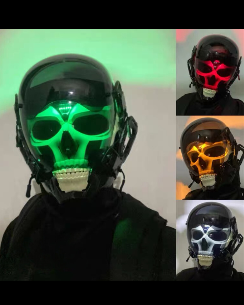 APP-Controlled LED Skull Cyberpunk Helmet Mask