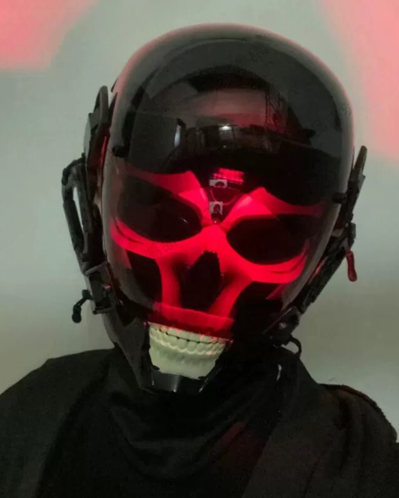 APP-Controlled LED Skull Cyberpunk Helmet Mask