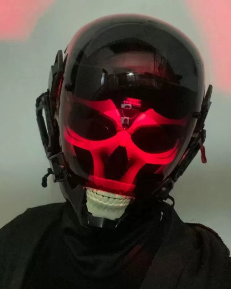 Controlled Led Mask APP-Controlled LED Skull Cyberpunk Helmet Mask – Techwear Official