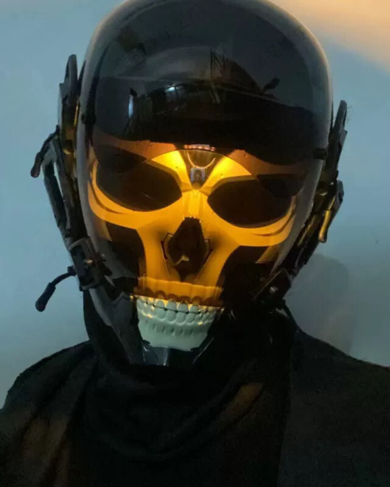 APP-Controlled LED Skull Cyberpunk Helmet Mask