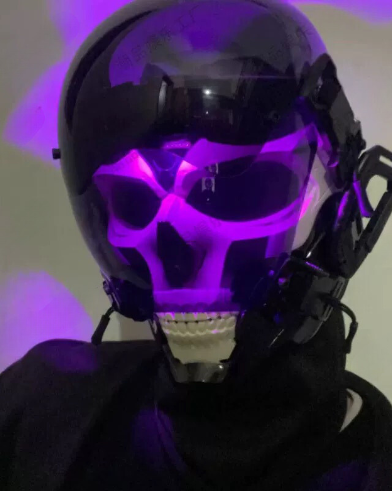 APP-Controlled LED Skull Cyberpunk Helmet Mask