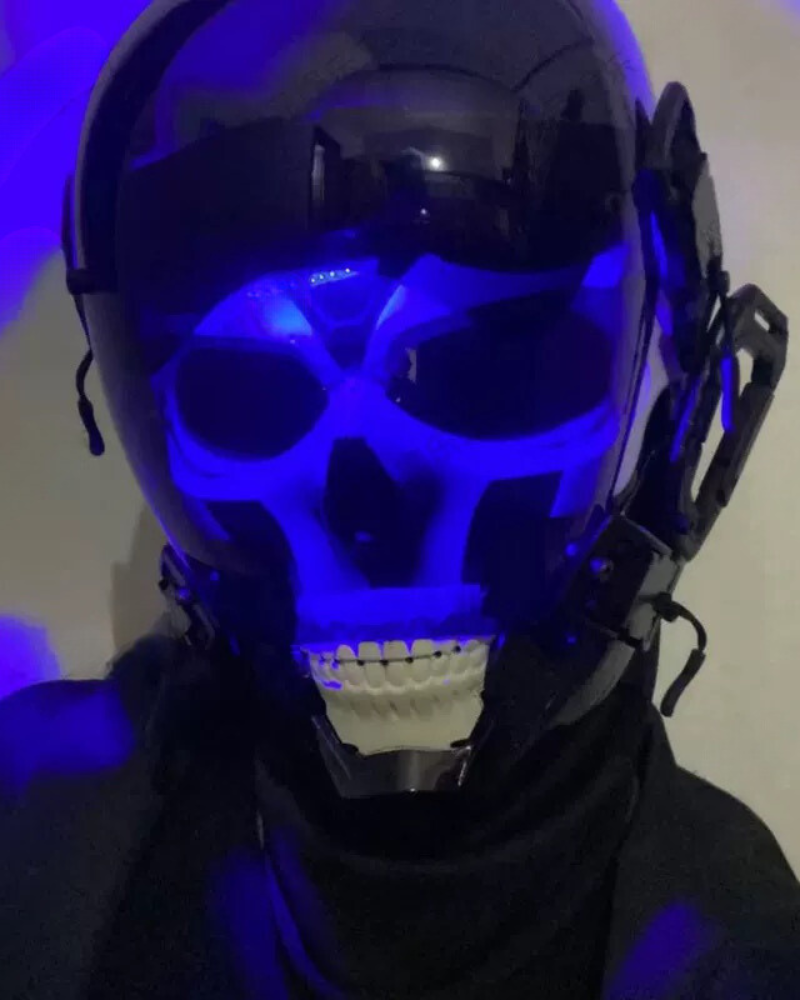 APP-Controlled LED Skull Cyberpunk Helmet Mask