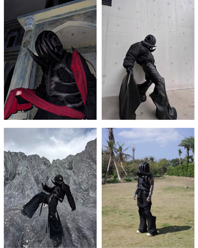 Alien 3D Hollow Skeleton Cotton Vest and Hood (Sold Separately)