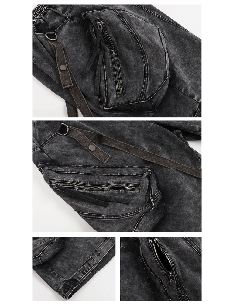 Apocalypse Washed Patchwork Tactical Cargo Shorts | Baggy Jorts