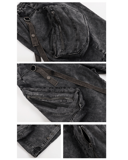 Apocalypse Washed Patchwork Tactical Cargo Shorts | Baggy Jorts