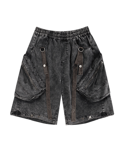 Apocalypse Washed Patchwork Tactical Cargo Shorts | Baggy Jorts