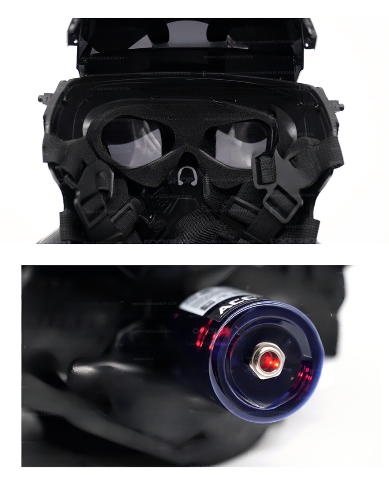 bike helmet with glowing mask Biowalker Glowing Cyberpunk Helmet Mask – Techwear Official