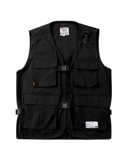 Outdoor Black Sleeveless Cargo Vest