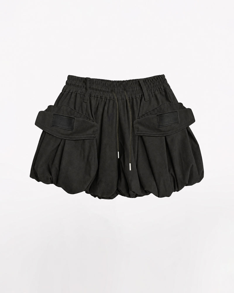 Summer Paperbag Waist Bubble Cargo Shorts