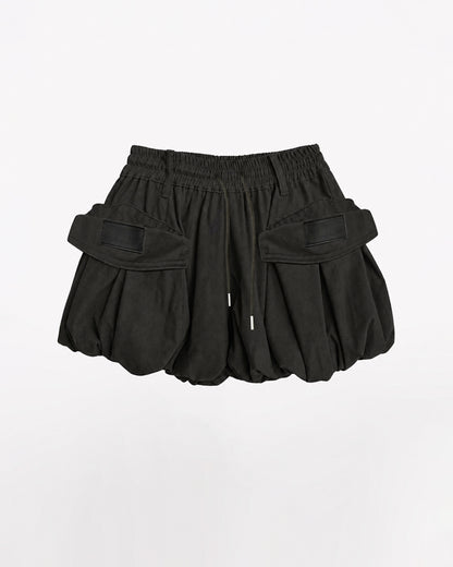 Summer Paperbag Waist Bubble Cargo Shorts
