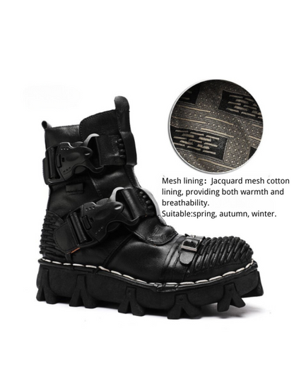 Techwear Harley Unisex Buckle Motorcycle Boots