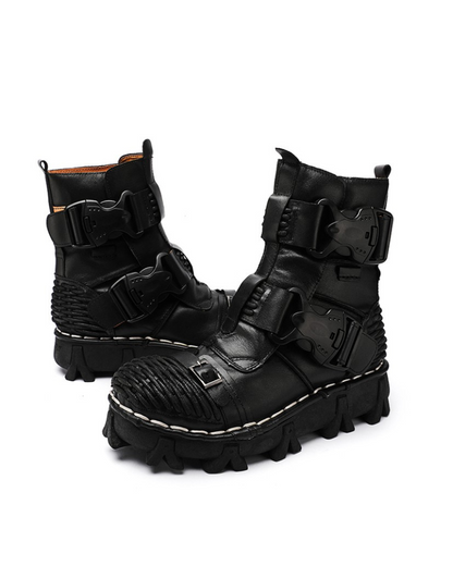 Techwear Harley Unisex Buckle Motorcycle Boots