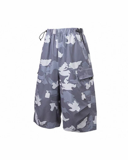 Vintage Unisex Camo Beach Cargo Hiking Shorts
