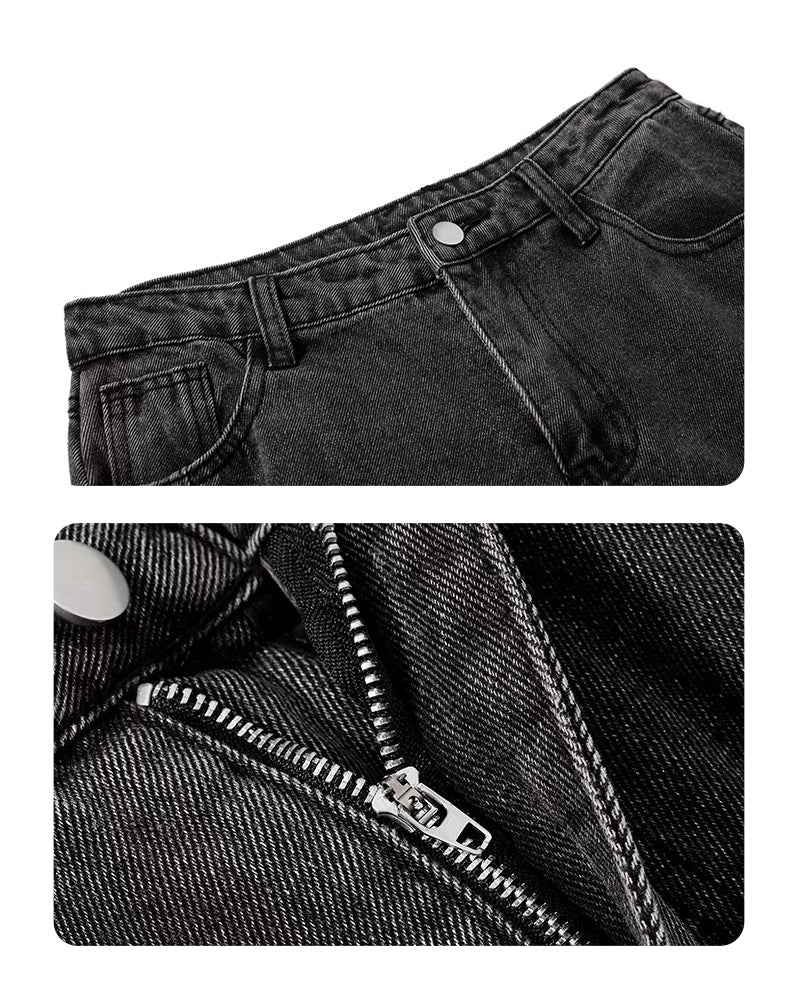 Multi-Pocket Wide-Leg Cargo Y2K Jeans