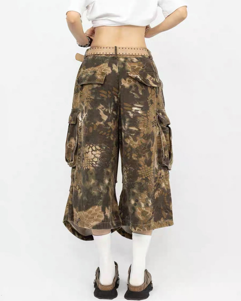 Vintage Snakeskin Camo Baggy Cargo Jorts
