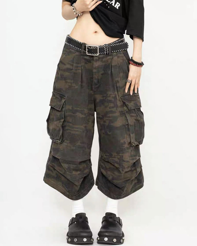 Vintage Snakeskin Camo Baggy Cargo Jorts