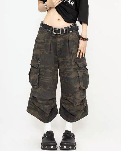 Vintage Snakeskin Camo Baggy Cargo Jorts