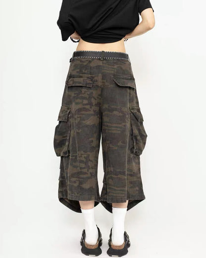 Vintage Snakeskin Camo Baggy Cargo Jorts