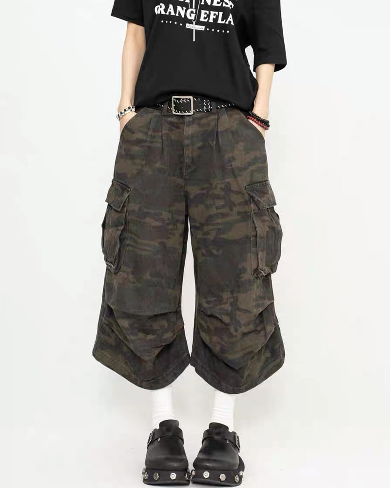 Vintage Snakeskin Camo Baggy Cargo Jorts