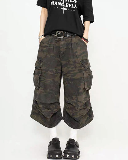 Vintage Snakeskin Camo Baggy Cargo Jorts