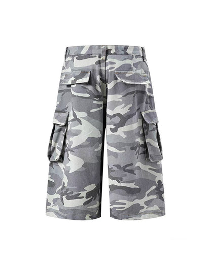 Unisex Multi-Pocket Camo Cargo Jorts